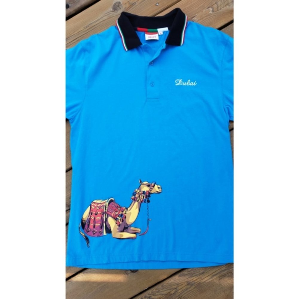 SOLD NEW Akaru Dubai Camel Polo Cotton Shirt - Picture 3 of 5